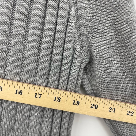 WHBM White House Black Market Cashmere Blend V-NECK Ribbed SWEATER Tunic Gray S - Picture 8 of 8